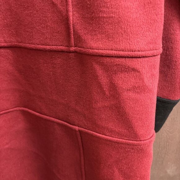 Harve Benard Benard Holtzman Double Face Wool Blend Coat Deep Red Black 14 Open - Picture 10 of 10